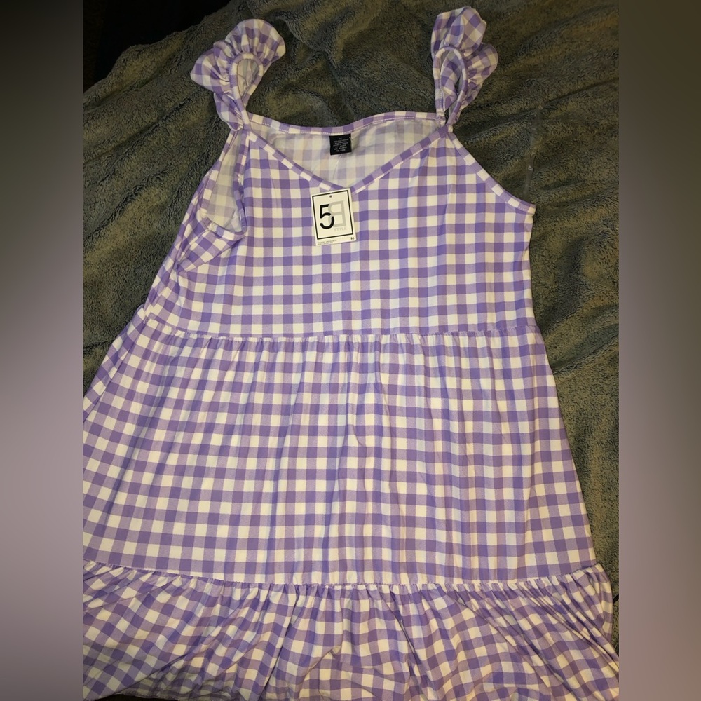 Purple plaid sun dress